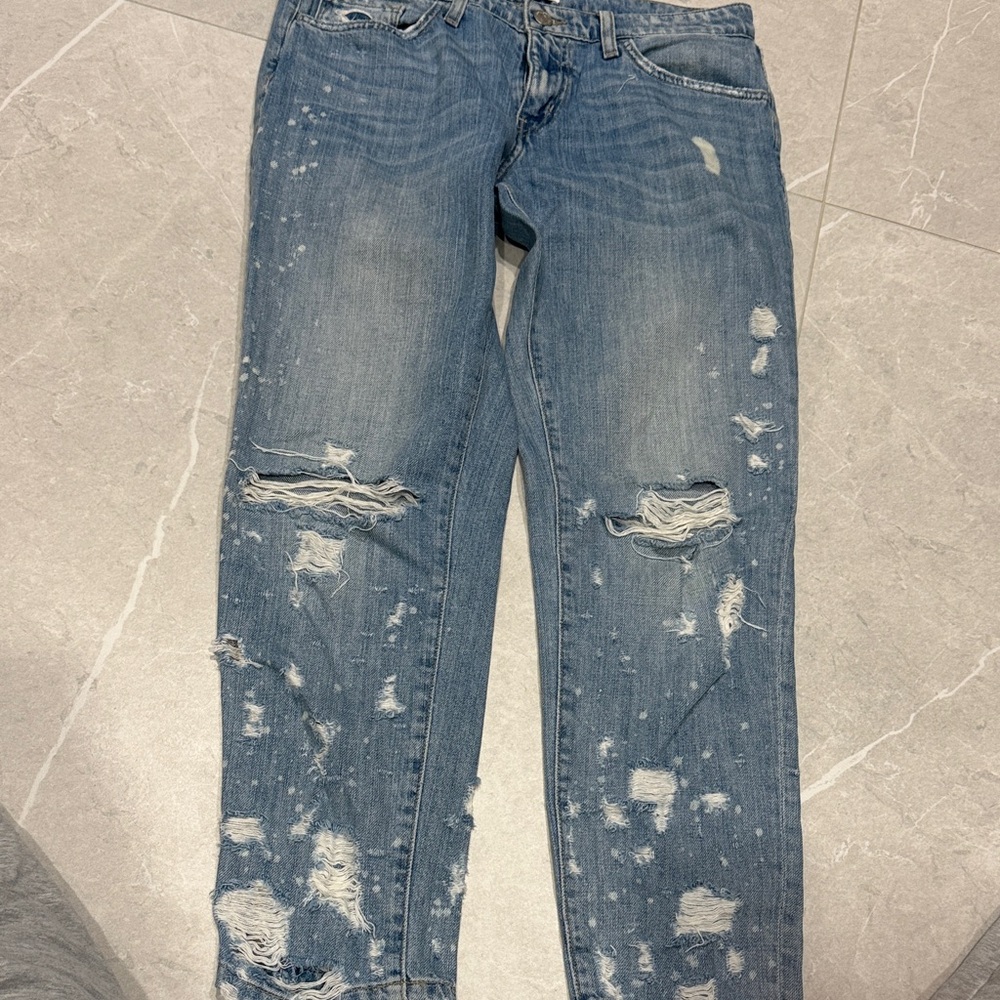 Flying Monkey Distressed Blue Boot Cut Jeans